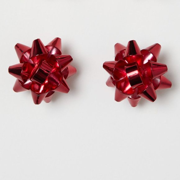 Red Bow Earrings - Picture 1 of 5